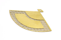 Pirinç Küpe Tılsımı, 1 Delikli Kolye Uçlu 4 Ham Pirinç Etnik Motifli Küpe Tılsımı, Bulgular (69x23mm) E523