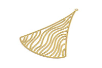 Brass Earring Charm ,4 Raw Brass Ethnic Motif Earring Charms With 1 Loop Pendants, Findings (78x52mm) E522