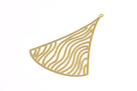 Brass Earring Charm ,4 Raw Brass Ethnic Motif Earring Charms With 1 Loop Pendants, Findings (78x52mm) E522