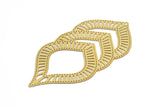 Brass Earring Charm ,4 Raw Brass Ethnic Motif Earring Charms With 1 Loop Pendants, Findings (82x40mm) E495