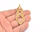 Brass Earring Charm ,6 Raw Brass Ethnic Motif Earring Charms With 1 Loop Pendants, Findings (79x23mm) E507