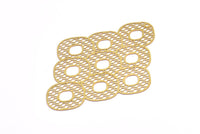 Brass Earring Charm 4 Raw Brass Ethnic Motif Earring Charms With 1 Hole Pendants, Findings (79x55mm) E509