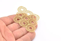 Brass Earring Charm 4 Raw Brass Ethnic Motif Earring Charms With 1 Hole Pendants, Findings (79x55mm) E509