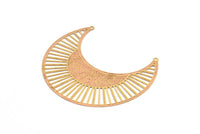 Brass Earring Charm 4 Raw Brass Ethnic Motif Earring Charms With 2 Loops Pendants, Findings (60x28mm) E517