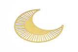 Brass Earring Charm 4 Raw Brass Ethnic Motif Earring Charms With 2 Loops Pendants, Findings (60x28mm) E517