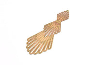 Brass Earring Charm 6 Raw Brass Ethnic Motif Earring Charms With 1 Loop Pendants, Findings (74x27mm) E490