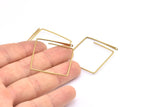 Brass Square Earring, 10 Raw Brass Wire Square Earring Charms With 1 Hole, Pendants, Findings (30x1mm) E548