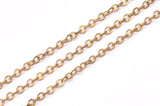 Brass Chain, Solder Chain, Link Chain, 50 M - (1.5x2mm) Raw Brass Soldered Chain - ( Z001 - R )