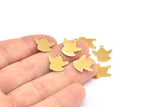 Brass Ghost Blank, 24 Raw Brass Ghost Blanks With 1 Loop (15x13x0.4mm) A0718