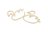 Brass Duck Earring, 4 Raw Brass Wire Duck Earring Charms, Pendants, Findings (40x36x1mm) E552