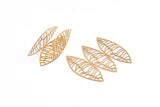 Brass Earring Charm , 6 Raw Brass Textured Marquise Earring Charms Pendants, Findings (40x34mm) E451