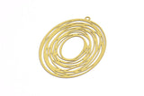 Brass Earring Charm , 4 Raw Brass Textured Oval Earring Charms Pendants With 1 Loop, Findings (57x41mm) E489