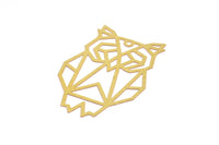 Brass Earring Charm , 4 Raw Brass Owl Earring Charms With 1 Loop Pendants, Findings (58x39mm) E502