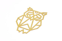 Brass Earring Charm , 4 Raw Brass Owl Earring Charms With 1 Loop Pendants, Findings (58x39mm) E502