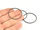 35mm Black Rings - 12 Oxidized Brass Black Circle Connectors (35x1mm) Bs 1087 S139