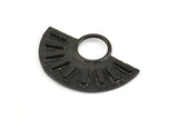 Semi Circle Pendant, 2 Oxidized Brass Black Semi Circle Pendants (28x19mm) A0741 S798