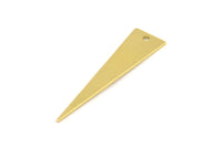 Long Triangle Charm, 10 Raw Brass Triangle Charms, Pendant, Finding For Necklace, Bracelet (10x40x0.80mm) R084