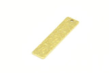Brass Rectangle Bar, 12 Raw Brass Textured Rectangle Charms, Pendants With 1 Hole (35x8x0.85mm) Y113