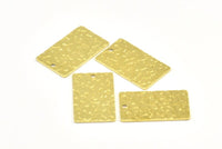 Brass Rectangle Bar, 12 Raw Brass Textured Rectangle Charms, Pendants With 1 Hole (25x15x0.85mm) Y253