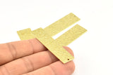Brass Rectangle Bar, 6 Raw Brass Textured Rectangle Charms, Pendants With 1 Hole (50x15x0.85mm) N0360