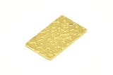 Brass Rectangle Bar, 12 Raw Brass Textured Rectangle Charms, Pendants With 1 Hole (25x15x0.85mm) Y253