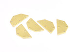 Raw Brass Pendant, 12 Raw Brass Five Edged Geometric Shape Blanks With 6 Holes (25x13x0.80mm) E297