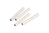 Silver Geometric Tube Bead, 50 Antique Silver Plated Brass Square Tube Beads (2x20mm) Bs 1566 H0396