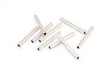 Silver Geometric Tube Bead, 50 Antique Silver Plated Brass Square Tube Beads (2x20mm) Bs 1566 H0396