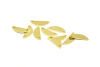 Semi Circle Pendant, 50 Raw Brass Semi Circle Blanks With 2 Holes (20x7x0.80mm) Y269