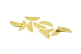Semi Circle Pendant, 50 Raw Brass Semi Circle Blanks With 2 Holes (20x7x0.80mm) Y269