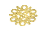 Brass Earring Charm, 2 Raw Brass Ethnic Motif Earring, Charms, Pendants, Findings (37x36mm) BRC012