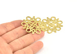 Brass Earring Charm, 2 Raw Brass Ethnic Motif Earring, Charms, Pendants, Findings (37x36mm) BRC012