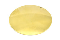Huge Round Blank, 2 Raw Brass Convex Round Stamping Blanks With 1 Hole (60x0.80mm) B0074