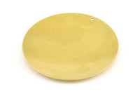 Huge Round Blank, 2 Raw Brass Convex Round Stamping Blanks With 1 Hole (60x0.80mm) B0074