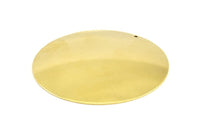 Huge Round Blank, 2 Raw Brass Convex Round Stamping Blanks With 1 Hole (60x0.80mm) B0074