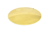 Huge Round Blank, 2 Raw Brass Convex Round Stamping Blanks With 1 Hole (60x0.80mm) B0074