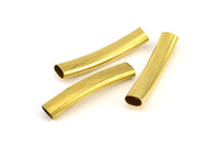 12 Oval Raw Brass Tubes (40x7.2x4.5mm) Sq30 Brc289