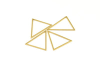 Triangle Brass Charm, 12 Raw Brass Triangles (34x34x27mm) Bs-1306