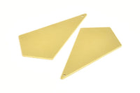 Necklace Triangle, 6 Raw Brass Triangle Charms with 1 holes (54x29x0.80mm) V106