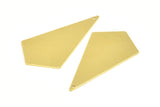 Necklace Triangle, 6 Raw Brass Triangle Charms with 1 holes (54x29x0.80mm) V106