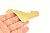 Necklace Triangle, 6 Raw Brass Triangle Charms with 1 holes (54x29x0.80mm) V106