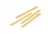 Tiny Bar Pendant, 12 Gold Plated Brass Connector Bars With 2 Holes (30x2.5x0.80mm) E391 Q0588