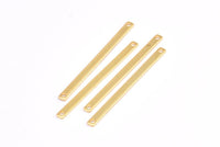 Tiny Bar Pendant, 8 Gold Plated Brass Connector Bars With 2 Holes (40x2.5x0.80mm) E395 Q0578