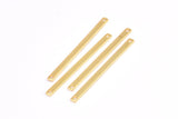 Tiny Bar Pendant, 8 Gold Plated Brass Connector Bars With 2 Holes (40x2.5x0.80mm) E395 Q0578
