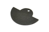 Semi Circle Pendant, 6 Oxidized Brass Black Hammered Semi Circle Blanks With 1 Hole, Geometric Pendant (24x17.5x0.7mm) BS 1905 S794