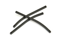 Tiny Necklace Bar, 6 Oxidized Brass Black Bar With 2 Holes, Necklace, Earring Findings (50x2mm) BS 2188 S795