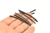 Tiny Necklace Bar, 6 Oxidized Brass Black Bar With 2 Holes, Necklace, Earring Findings (50x2mm) BS 2188 S795