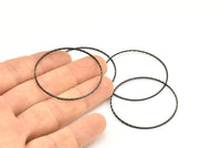 Textured Circle Brass, 10 Oxidized Brass Black Circles (40mm) A0591 S456