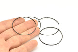 Textured Circle Brass, 10 Oxidized Brass Black Circles (40mm) A0591 S456