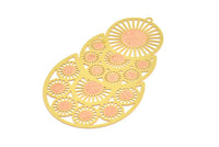 Brass Earring Charm, 6 Raw Brass Ethnic Motif Earring With 1 Loop Charms Pendants, Findings (64.5x38mm) E575